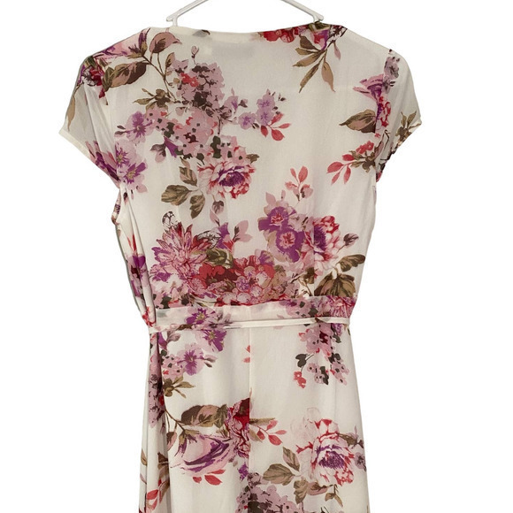 Wink Gal White Pink Floral Wrap Dress Romantic Wedding Summer Small‎ - Picture 6 of 12